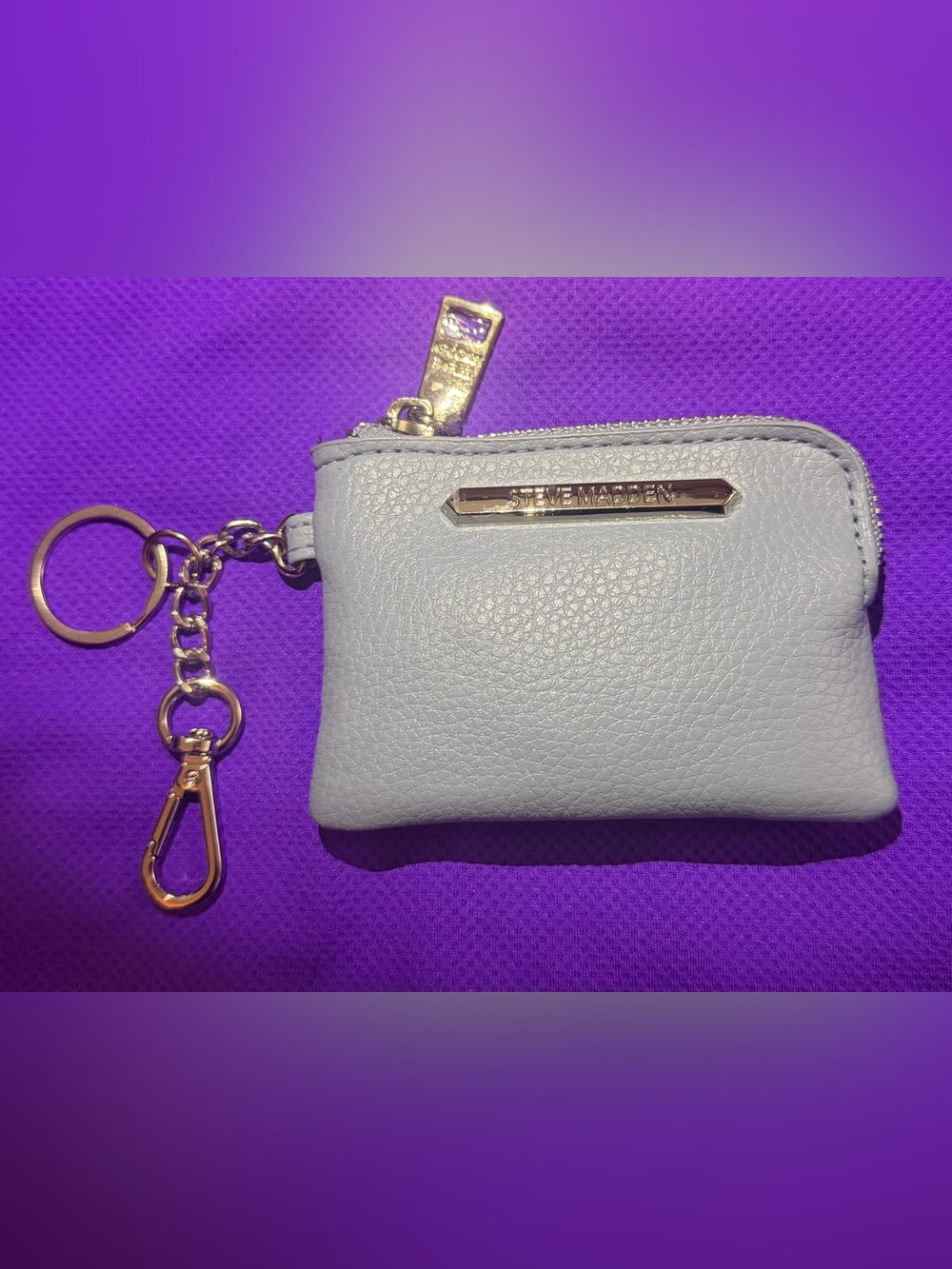 Steve Madden Pebbled Leather Wristlet in Light Blue/Green